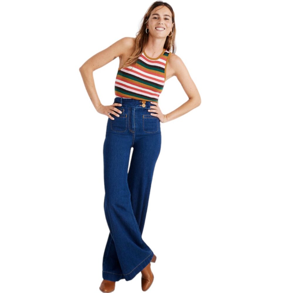 NWT Karen Walker Wide Starboard Retro Flares Jeans Size 6 but fits like size 10